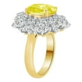 thumbnail image 2 of 14k Yellow Gold White Rhodium, Large Fancy Ring Created Oval CZ Synthetic Nov Birthstones Size 06.0, 2 of 3