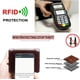 thumbnail image 3 of Carteras de piel auténtica triple con bloqueo RFID para hombres, clásico, delg, corto, multifunción, clips para dinero con 2 ventanas de identificación, regalos a hombres, Cera de Aceite, 3 of 4