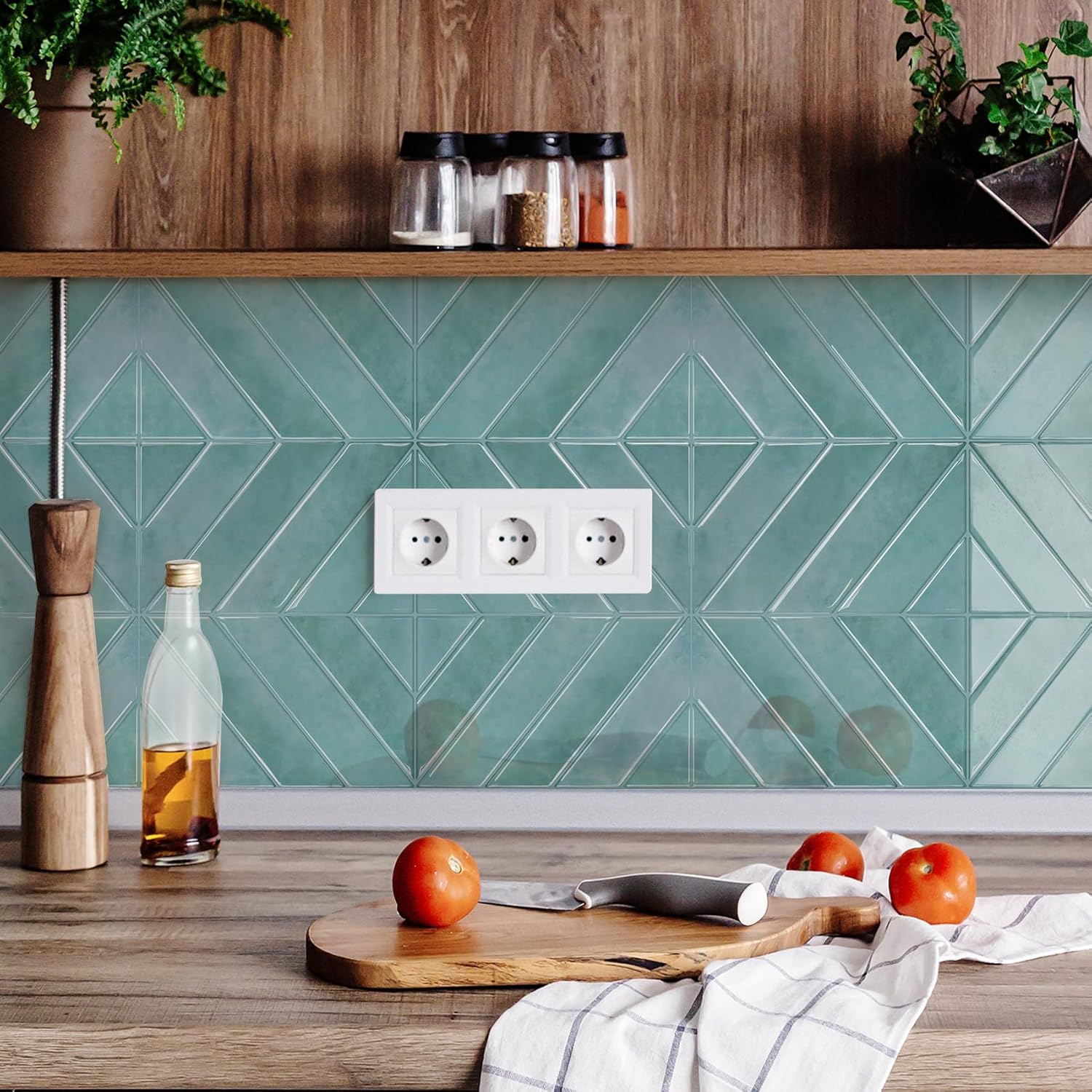 FLOLEOPA Peel and Stick Backsplash - 20 Sheets of 11.4" x 9" - 3D Adhesive Peel and Stick Tile Backsplash for Kitchen, Bathroom, Wall Tile