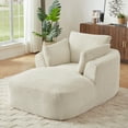 thumbnail image 3 of SOULART 45.30" Cloud Couch, White Corduroy Chaise Lounge Chair, Modern small couches for small spaces,No Assembly Required, 3 of 6