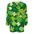 thumbnail image 4 of St Patricks Day Top Women, 3/4 Sleeve T Shirts for Women, Round Neck Blouses Tee Shirts Ladies' Casual Loose St. Patrick's Day Printed Blouse Crewneck Three Quarter Sleeves T-Shirt Top, 4 of 5