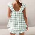 thumbnail image 3 of Gkeoshab Silk Pajamas for Men Women's Pajama Set Soft Cotton Set Summer 2 Outfits Ruffle Trim Top And Shorts Set Sleepwea Nightdress for women, 3 of 3