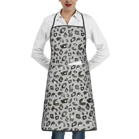 

Lukts Wild Animal Leopard Print Pattern Kitchen Apron Waterdrop Resistant Apron with adjustable Aprons for Women and Men with Pockets Cooking Apron