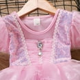 thumbnail image 3 of GYRATEDREAM Toddler Baby Girls Sequin Tulle Puffy Dress Kids Puff Sleeve Mesh Princess Dress Children Wedding Birthday Party Ball Prom Gown for 3-8 Years, 3 of 8