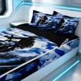 thumbnail image 2 of Erosebridal Dirt Bike Zipper Full Size Comforter Sets with Fitted Sheet and 2 Pillowcases, Tire Track Zipper Bedding Set, Blue Black, Black Reversible, 2 of 7