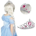thumbnail image 2 of Princess Elsa The Snow Queen Dress Up Accessories - 2 Piece Gift Set With Rhinestone Crown Magic Wand Pink, 2 of 6