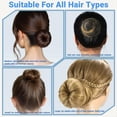 thumbnail image 4 of Set de Moños y Redecillas para el Pelo, con 8 Moños para Mujer, 10 Redes Invisibles Marrones, 5 Bandas Elásticas y 40 Horquillas Beige., 4 of 5