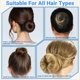 thumbnail image 4 of Set de Moños y Redecillas para el Pelo, con 8 Moños para Mujer, 10 Redes Invisibles Marrones, 5 Bandas Elásticas y 40 Horquillas Beige., 4 of 5