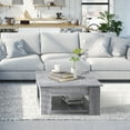 thumbnail image 2 of HOMCOM Table Basse Moderne avec Tablette de Rangement, Table de Cocktail Carrée, Table Centrale pour Salon, Gris, 2 of 10