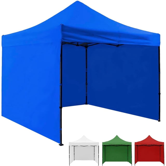 Carpa Toldo 3x3 Metros con Paredes Reforzado Plegable Impermeable Facil Armado Y Transporte para Jardín Casa Exterior Uso Rudo Acero Lona (Azul)