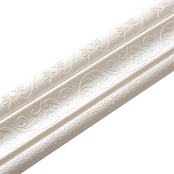 Billuyoard Papel pintado impermeable autoadhesivo 3D con borde de papel tapiz extraíble de PVC Decoración del hogar blanco