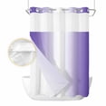 thumbnail image 2 of Purple Ombre No Hook Shower Curtain Waterproof,Bathroom Curtains with Snap in Liners and See Through Top Window,Purple White Gradient Modern Abstract Art Hotel Style Bathtub Curtains Shower 72"Wx84"L, 2 of 8
