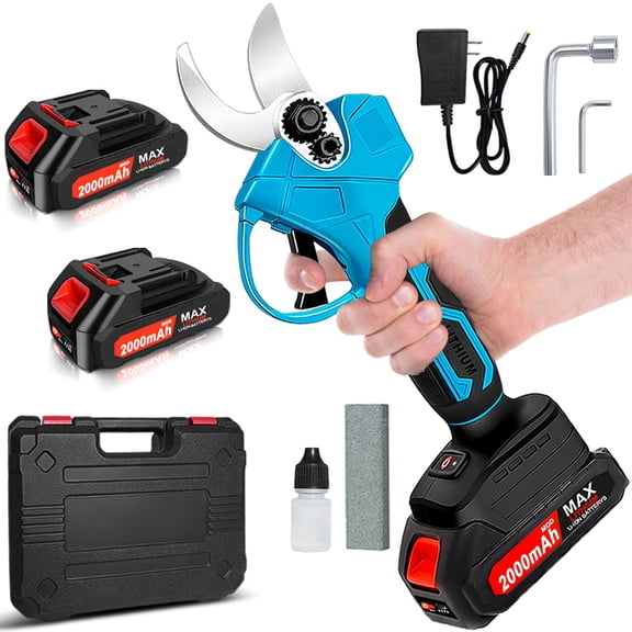 Electric Pruning Shears, Battery Operated Pruning Shears With 2 Li-Ion Batteries And Quick Charger | High Quality Carbon Steel Blade, 42mm Cutting Diameter, Ideal for Gardening Tree Pruning,Best Gift
