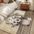 thumbnail image 4 of 3'x5' Rug for Living Room Bedroom, Farmhouse Flowers Washable Area Rugs Non-Slip Carpet Mats, Retro Floral Leaves Country Wood Board Indoor Low Pile Area Rug Runner for Kitchen, Mudroom, 4 of 8