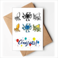 thumbnail image 1 of La vida marina pulpo Pattern Illustration Sobre de la Carta de felicitación de la tarjeta de matrimonio, 1 of 4