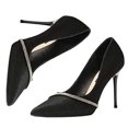 thumbnail image 3 of Rhinestone tira tacones altos 7 cm elegante punta estrecha stiletto para cena aniversario fecha negro 37, 3 of 8