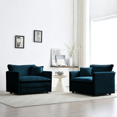 blue chenille chair set supportive product