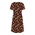 thumbnail image 4 of Robe Imprimée Florale pour Femmes Été Décontractée Manches Courtes Col en V T-Shirt Robe Coupe Ample Style Tunique, 4 of 7