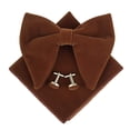 thumbnail image 1 of Velvet Classic Bow Tie for Formal Wear Timeless Solid Color Retro Korean Style Accessory for Weddings and Events 2PCS, 1 of 3