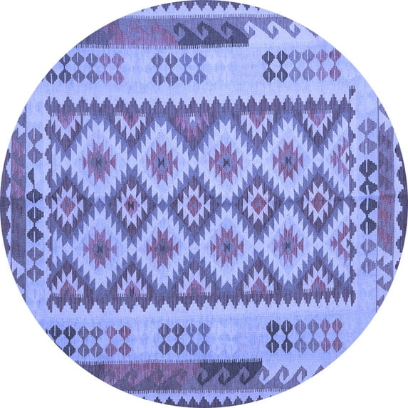 Ahgly Company Indoor Round Southwestern Blue Country Area Rugs, 8' Round