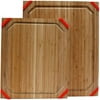Large and Small Carving/Cutting Boards, Bamboo with Silicone Edges