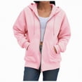 thumbnail image 3 of Towmus Womens Zip Up Hoodies Fall Casual Long Sleeve Sweatshirts Lightweight Comfort Soft Oversized Jackets, 3 of 4