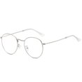 thumbnail image 1 of Gafas planas artísticas anti-luz azul con montura de metal para miopía, montura de bola abierta, gafas anti-luz azul ovaladas, 1 of 6
