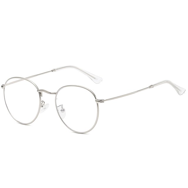 Gafas planas artísticas anti-luz azul con montura de metal para miopía, montura de bola abierta, gafas anti-luz azul ovaladas