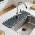 thumbnail image 7 of Diatomaceous Earth Absorbent Faucet Mat for Kitchen Sink and Bathroom Countertop, Non-Slip Spatter-Proof Draining Pad, 13.8x38cm, Easy Clean Black or Gray, 7 of 7