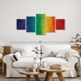 thumbnail image 2 of Elephant Stock Rainbow Colors Wall Art - Horizontal Multi Panel Canvas - Living Room Wall Decor - Advocacy Art Multi Panel - Blue And Red Decor - 55" x 24", 2 of 8