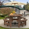thumbnail image 3 of New, Durable Fir Wood Picnic Table with Umbrella Hole - Seats 8, 3 of 3
