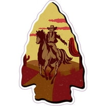 Wickedgoodz Cowboy Arrowhead Vinyl Decal - Western Bumper Sticker - for Laptops Tumblers Windows Cars Trucks Walls