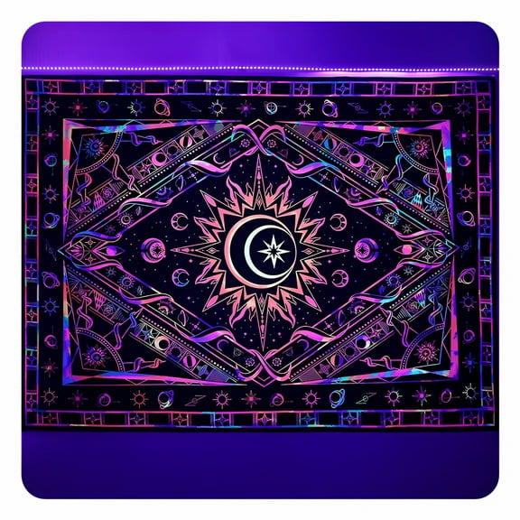 LAMIRO Tapestries for Bedroom Aesthetic Room Decor Wall Tapestry Blacklight Tapestry Uv Reactive Black Light Posters with 5 Free Tapestry Hanger