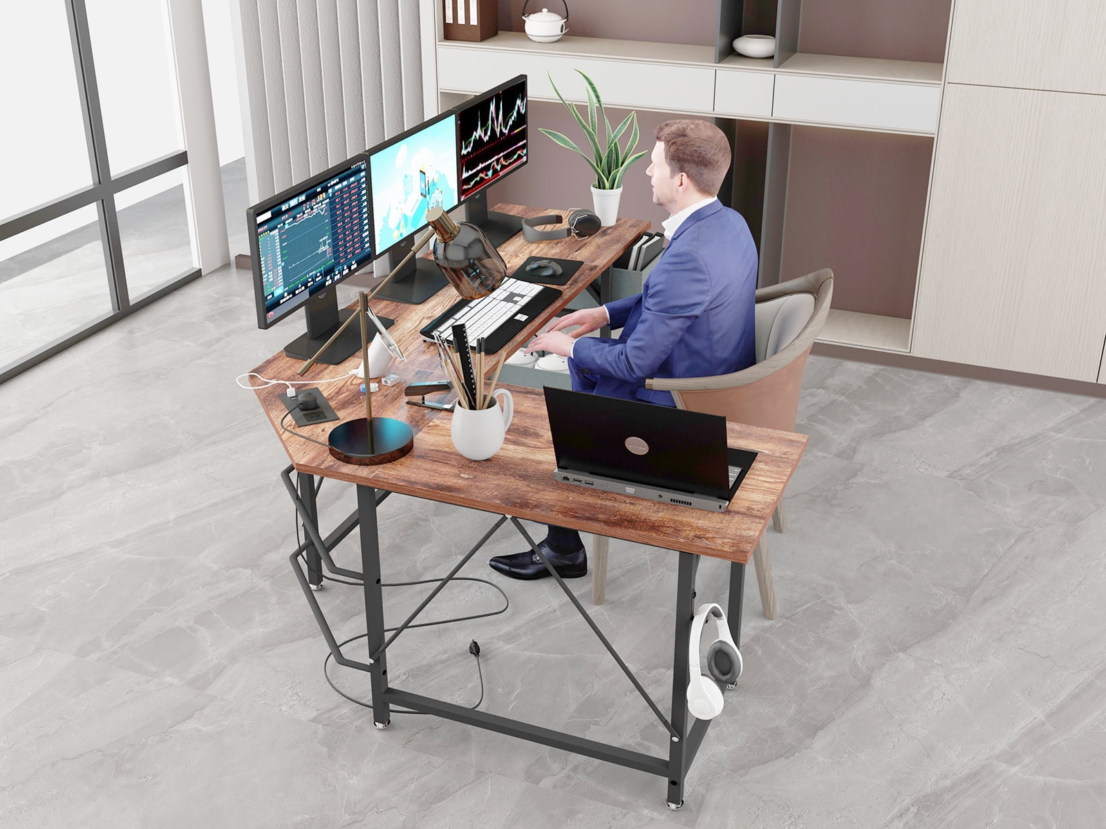 SZXKT L Desk Home Office Desks Reversible L Shaped Desk 66 Inch