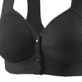 thumbnail image 4 of Ohufall Women's Bras Plus Size Lace Trim Front Buckle Wirefree Bra Fixed Cup Push Up Breathable Underwear, 4 of 4