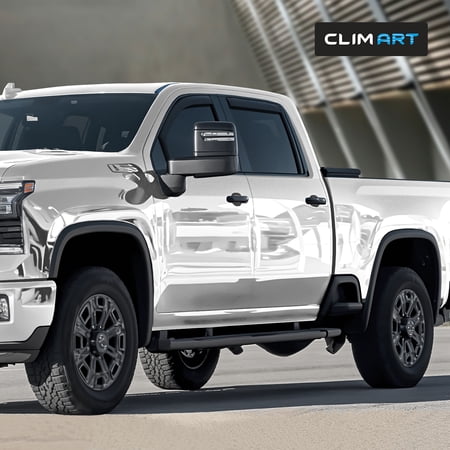 CLIM ART in-Channel Incredibly Durable Rain Guards for Chevy Silverado/Sierra 2500HD/3500HD 2020-2026 Crew Cab, Original Window Deflectors, Vent Window Visors, Vent Deflector, 4 pcs. - 620178