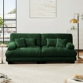 thumbnail image 2 of 94.4” Oversized Loveseat Sofa, 2 Seater Modular Sectional Sofa, Green Large Sectional Couches for Living Room, Fluffy Chenille Fabric Cloud Couch with 4 Pillows, Deep Seat Sofas, 2 of 13