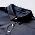 thumbnail image 6 of Handshe Summer Men's Casual Fashion Solid Color Short Sleeved Fold-over Collar Blouse/Shirt Beach Blouse, 6 of 8