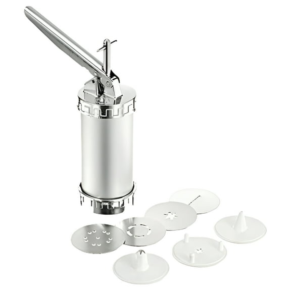 Ilsa Churrera Metal, Silver Aluminum Manual Churros and Cookies Maker