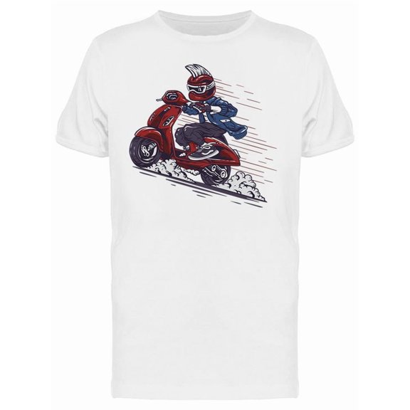 Scooter Biker T-Shirt Men -Image by Shutterstock, Male Medium