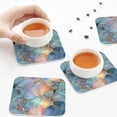 thumbnail image 4 of Leather Coasters with Heat-resistant for Drinks, Pastel Abstract Fluid Art Cup Coasters Cup Pad Mat for Tabletop Protection, Coffee Table, Office Desk and Housewarming Gift, 4 of 5