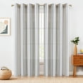 thumbnail image 2 of JINCHAN Linen Blue Striped Curtains Farmhouse Living Room Ticking Stripe Curtains Bedroom Window Pinstripe Curtains Grommet 2 Panels W50 x L84, 2 of 7