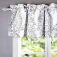 thumbnail image 3 of DriftAway Samantha Floral Damask Medallion Pattern Valance Single Rod Pocket, 106" x 18" Plus 2" Header, Gray, 3 of 6