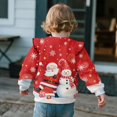 thumbnail image 4 of Uorisanigo Girls Sweatshirts Cute Ruffle Shoulder Crewneck Sweatshirts Fall Winter Clothes Santa Claus Snowman Kids Pullover Sweater Tops, Soft and Lightweight, 4 of 7