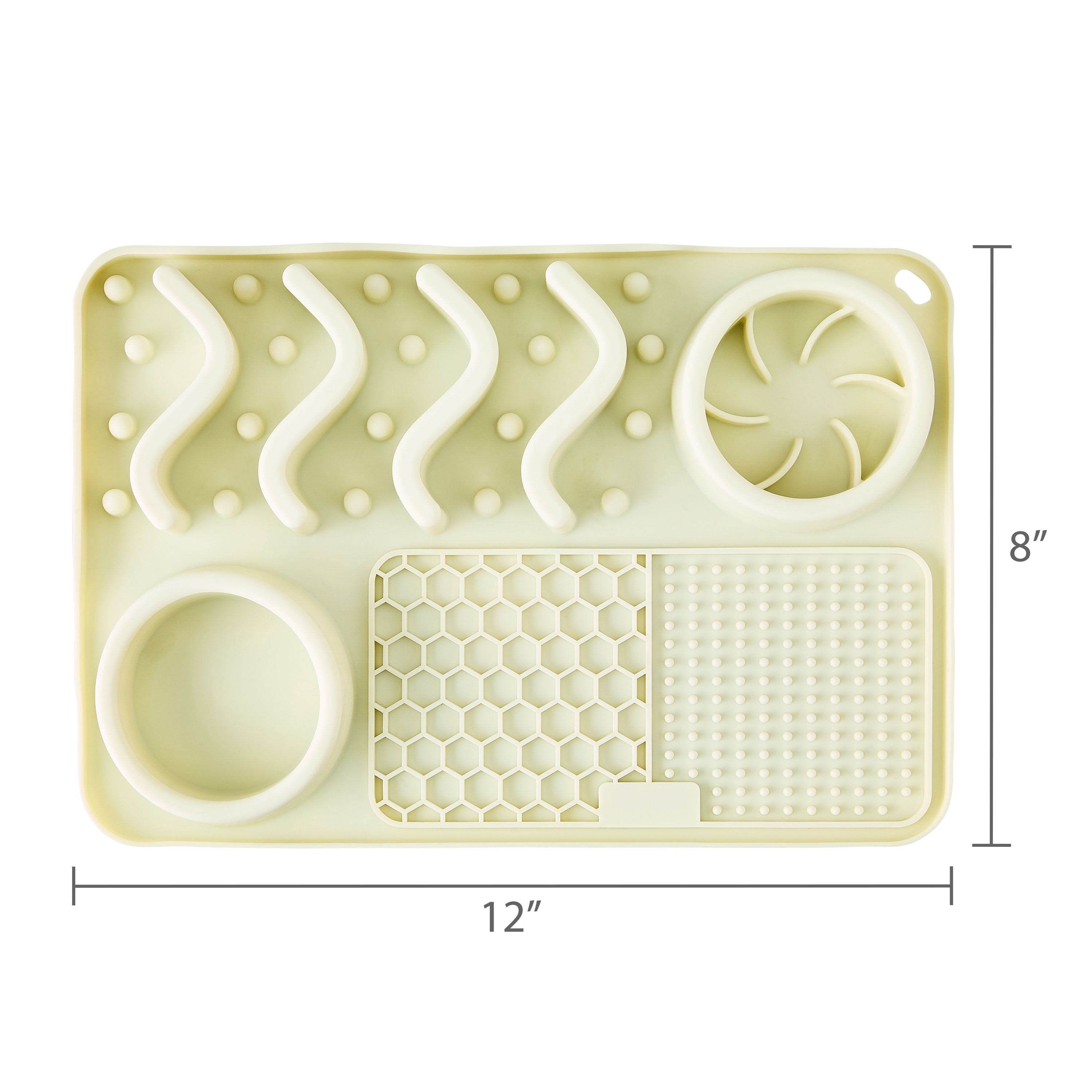 Vibrant Life Silicone Slow Feeder Compartment Pet Mat, Beige, 12" x 8"