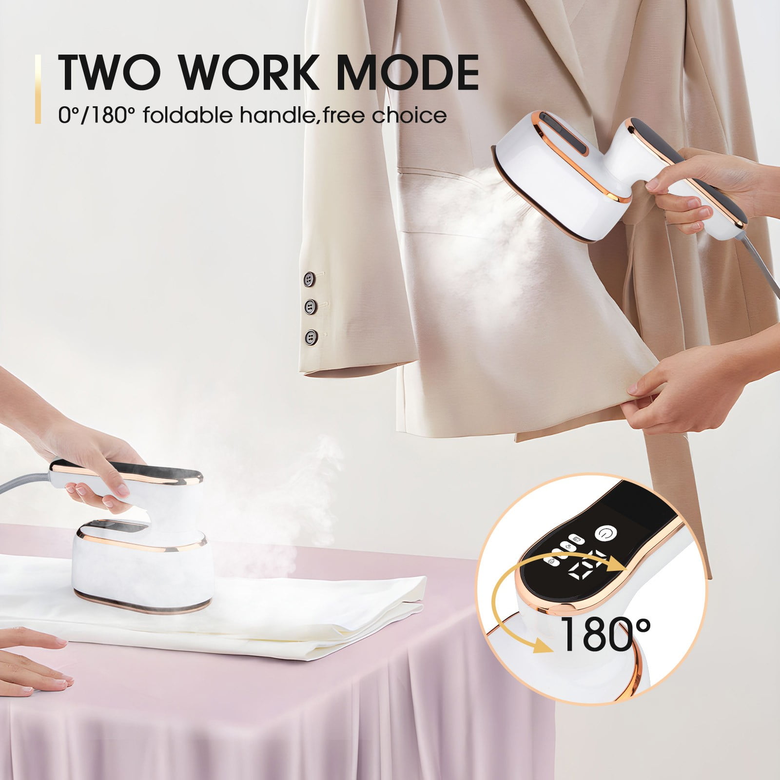 COM1950s Digital Display 3-Speed Steam Handheld Hanging Iron Iron Travel Iron European Standard