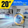 thumbnail image 2 of 20 in. Step-less Speed Adjustment 5703 CFM Heavy Duty High Velocity Barrel Floor Drum Fan in Yellow with DC Motor, 2 of 6