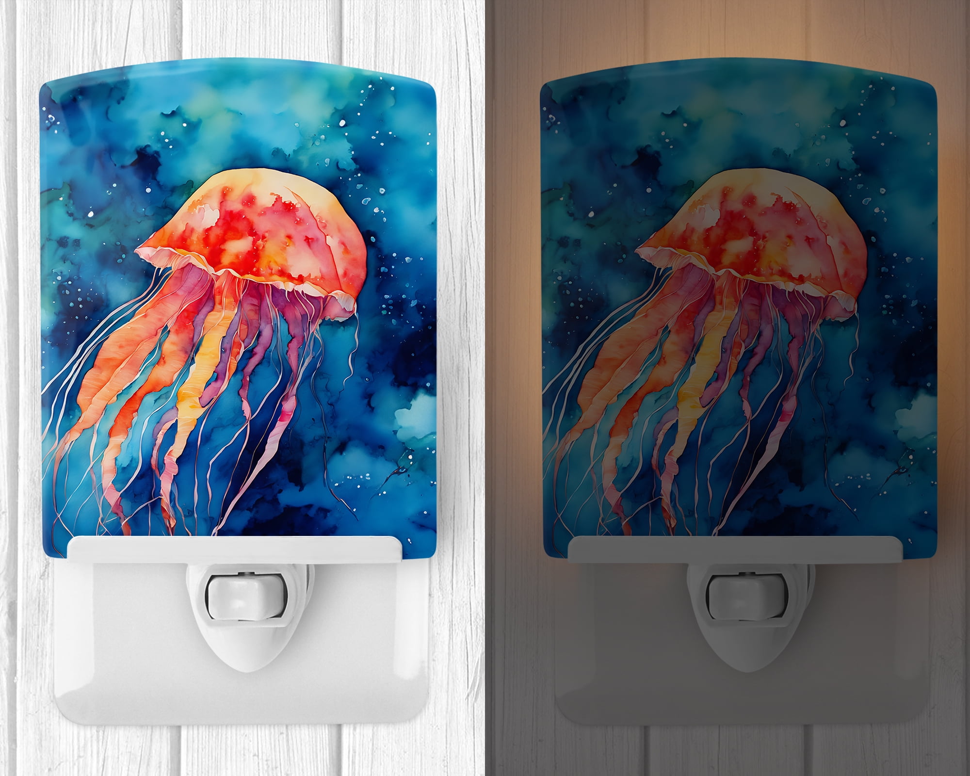 Jellyfish Ceramic Night Light 4 in x 6 in