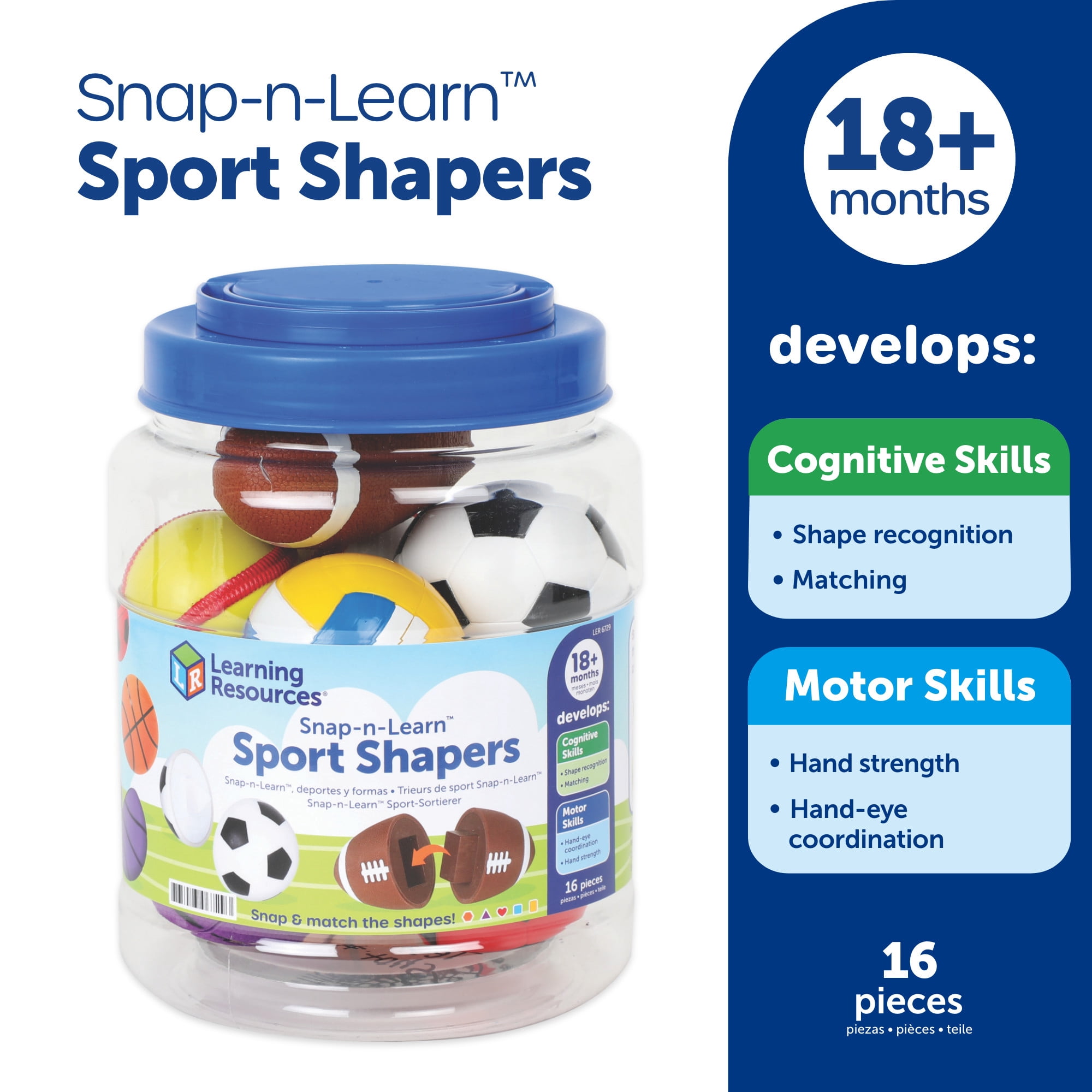 Learning Resources Snap-n-Learn Sports Shapers - Shape Toys For Kids, Ages 18 Months+