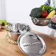 thumbnail image 4 of Multifunctional Stainless Steel Basin, 5-in-1 Stainless Steel Basin with Colander & Grater, Drainage Shredding Mixing Bowl for Kitchen Meal Prep & Small Spaces,10.24in(Silver), 4 of 9
